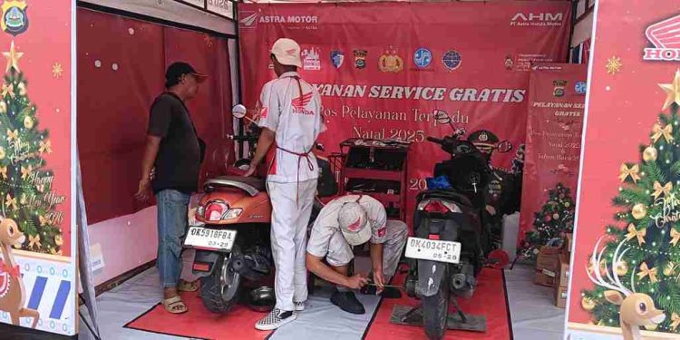 Layanan Servis Gratis di Terminal Ubung untuk Konsumen Jelang Nataru oleh Astra Motor Bali